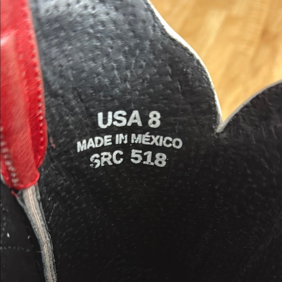 Red Western Cowboy Boots with White Stitching - Picture 2 of 2